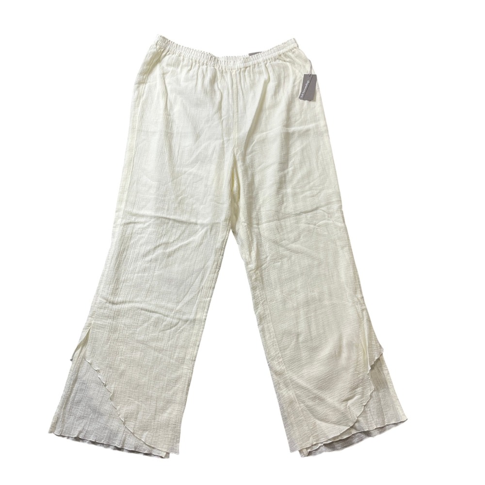 Soft Surroundings L (14-16) NEW W/tags Natural Gauze Pants Elastic Waist Pull On